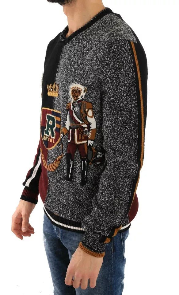 Dolce & Gabbana Multicolor KING Knight Monkey Knitted Cashmere Wool Sweater - Sandy Store ByNet