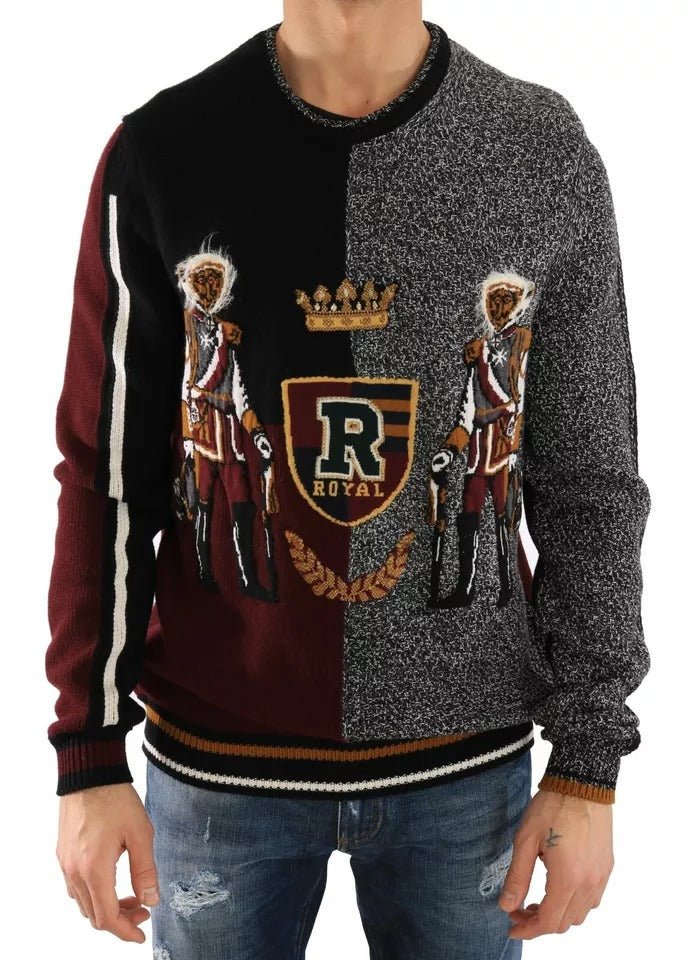 Dolce & Gabbana Multicolor KING Knight Monkey Knitted Cashmere Wool Sweater - Sandy Store ByNet