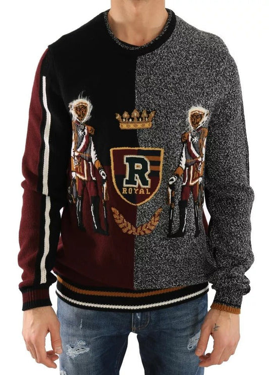 Dolce & Gabbana Multicolor KING Knight Monkey Knitted Cashmere Wool Sweater - Sandy Store ByNet