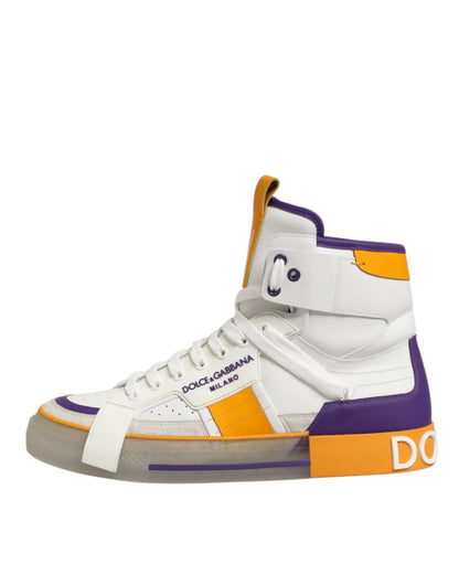 Dolce & Gabbana Multicolor Leather High Top Men Sneakers Shoes – EU44/US11 par Dolce & Gabbana | Disponible sur Sandy Store ByNet