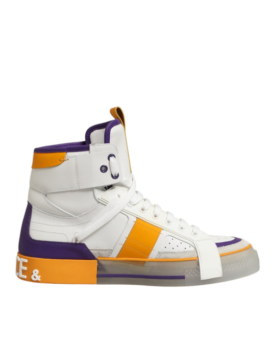 Dolce & Gabbana Multicolor Leather High Top Men Sneakers Shoes – EU44/US11 par Dolce & Gabbana | Disponible sur Sandy Store ByNet