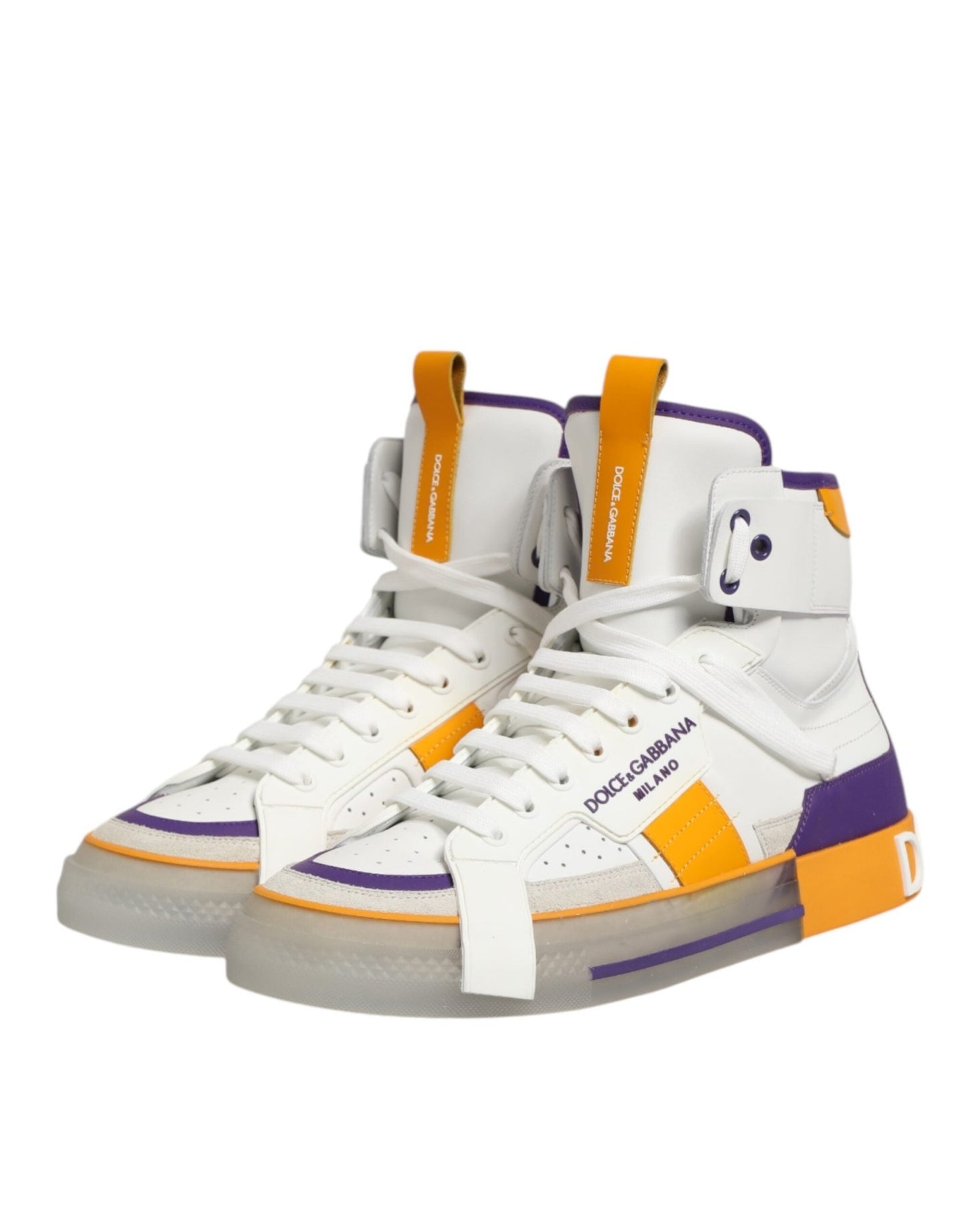 Dolce & Gabbana Multicolor Leather High Top Men Sneakers Shoes – EU44/US11 par Dolce & Gabbana | Disponible sur Sandy Store ByNet