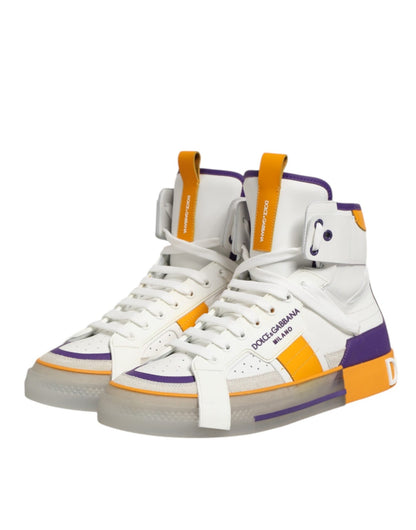 Dolce & Gabbana Multicolor Leather High Top Men Sneakers Shoes – EU44/US11 par Dolce & Gabbana | Disponible sur Sandy Store ByNet