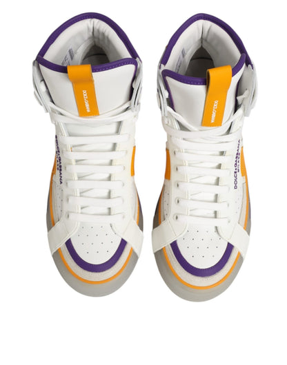 Dolce & Gabbana Multicolor Leather High Top Men Sneakers Shoes – EU44/US11 par Dolce & Gabbana | Disponible sur Sandy Store ByNet