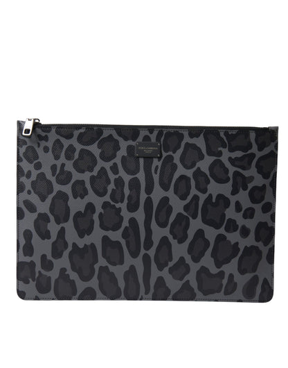 Dolce & Gabbana Multicolor Leopard Jacquard Logo Plaque Document Briefcase Bag – par Dolce & Gabbana | Disponible sur Sandy Store ByNet