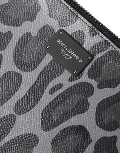 Dolce & Gabbana Multicolor Leopard Jacquard Logo Plaque Document Briefcase Bag – par Dolce & Gabbana | Disponible sur Sandy Store ByNet