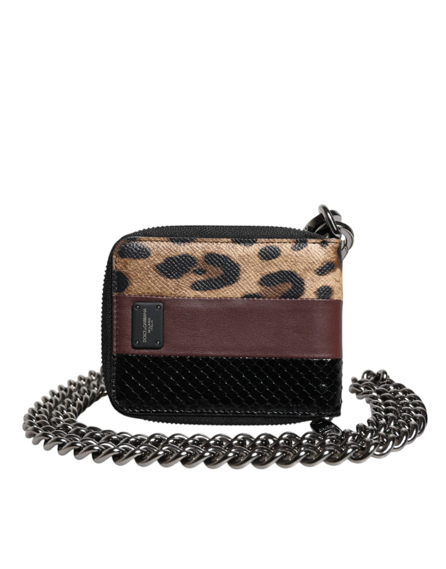 Dolce & Gabbana Multicolor Leopard Leather DG Bifold Card Holder Wallet - Sandy Store ByNet