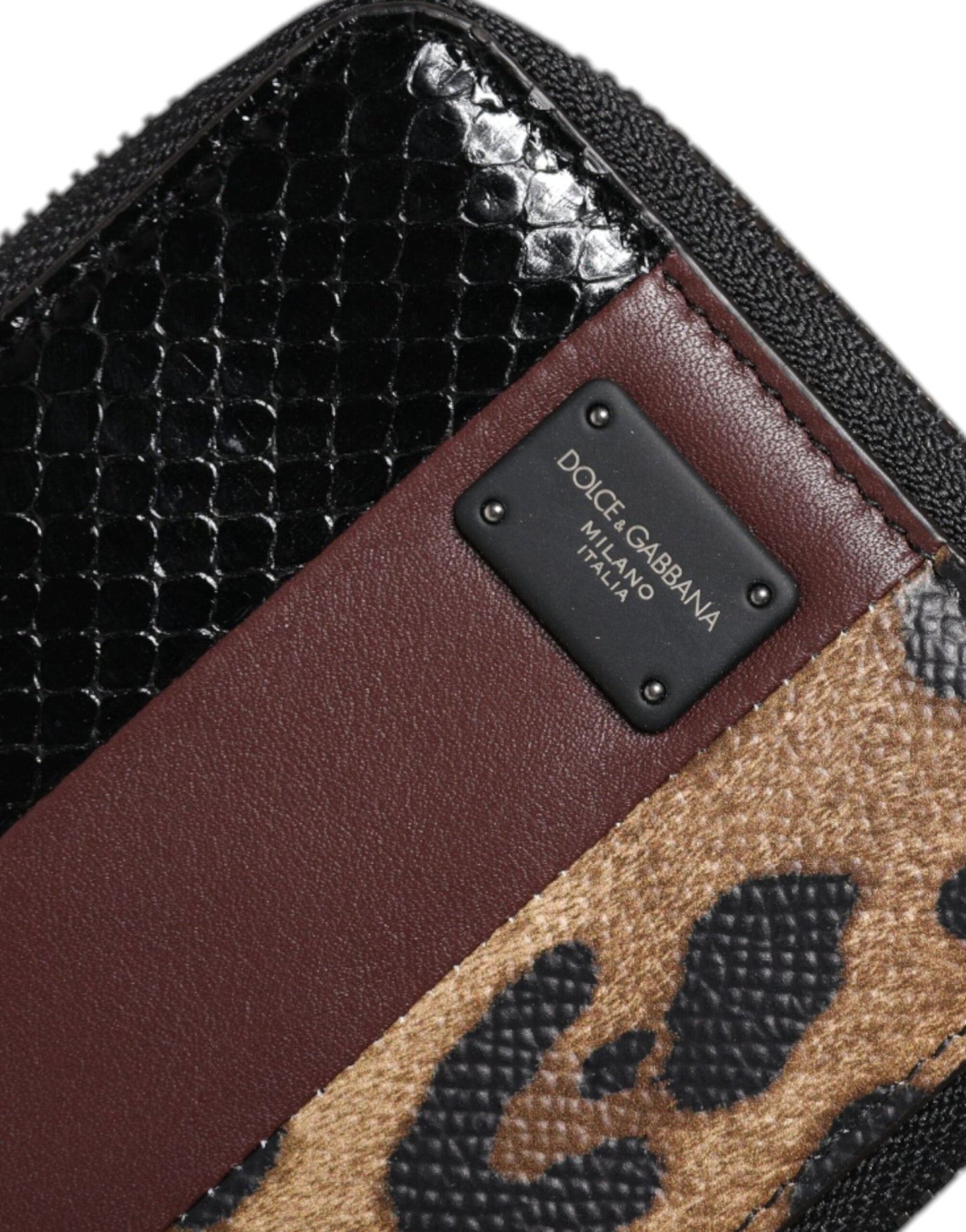 Dolce & Gabbana Multicolor Leopard Leather DG Bifold Card Holder Wallet - Sandy Store ByNet
