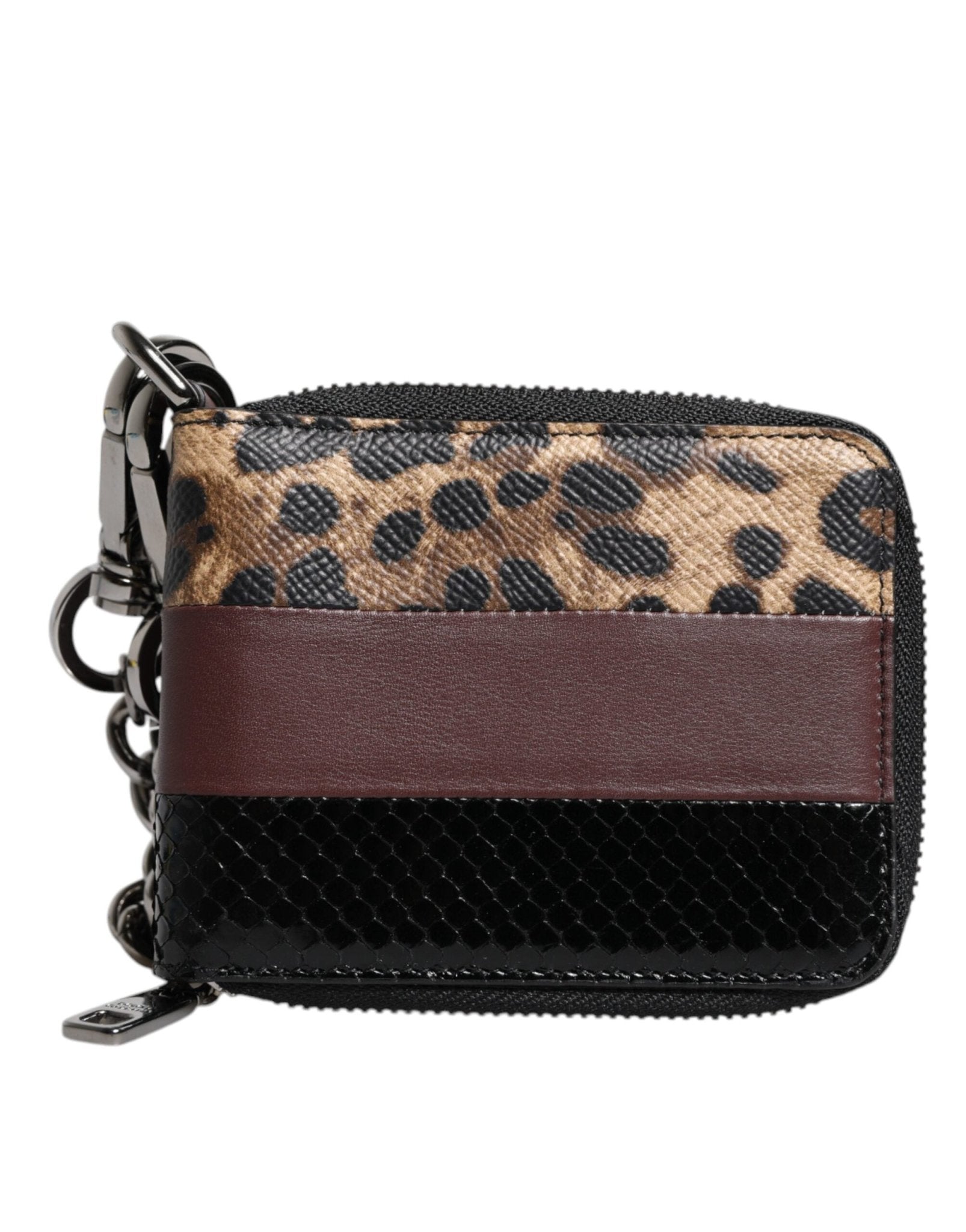 Dolce & Gabbana Multicolor Leopard Leather DG Bifold Card Holder Wallet - Sandy Store ByNet