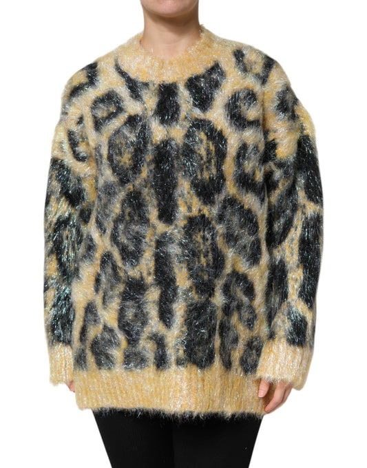 Dolce & Gabbana Multicolor Leopard Mohair Crew Neck Sweater – IT36|XXS par Dolce & Gabbana | Disponible sur Sandy Store ByNet