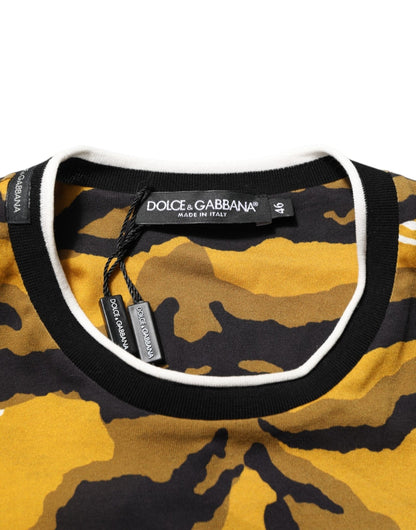 Dolce & Gabbana Multicolor Leopard Palm Leaf Men Crew Neck T-shirt – IT44 | XS par Dolce & Gabbana | Disponible sur Sandy Store ByNet