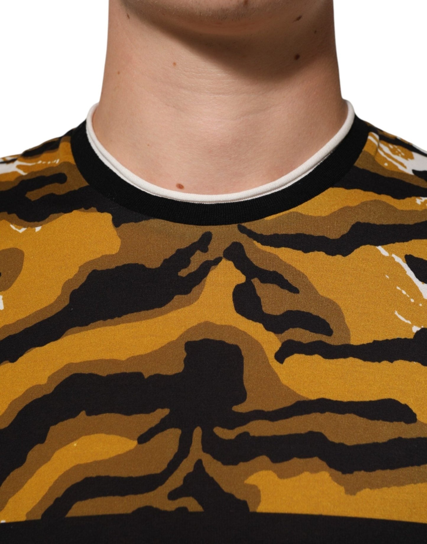 Dolce & Gabbana Multicolor Leopard Palm Leaf Men Crew Neck T-shirt – IT44 | XS par Dolce & Gabbana | Disponible sur Sandy Store ByNet