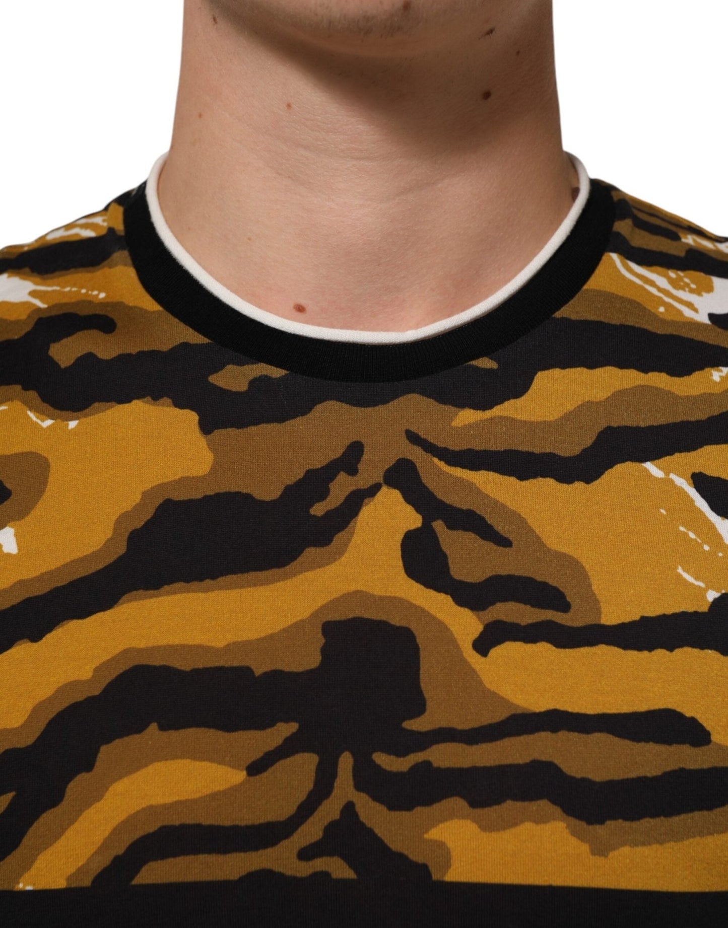 Dolce & Gabbana Multicolor Leopard Palm Leaf Men Crew Neck T-shirt – IT44 | XS par Dolce & Gabbana | Disponible sur Sandy Store ByNet
