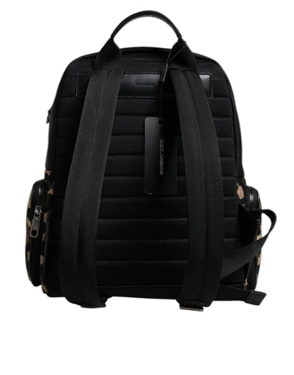 Dolce & Gabbana Multicolor Leopard Print DG Logo Plaque Men Backpack Bag - Sandy Store ByNet