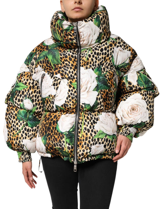 Dolce & Gabbana Multicolor Leopard Rose Puffer Quilted Jacket – IT40|S par Dolce & Gabbana | Disponible sur Sandy Store ByNet