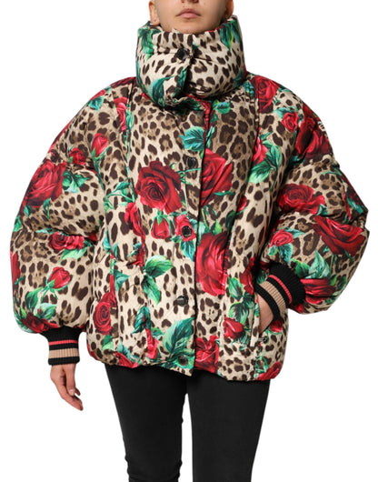 Dolce & Gabbana Multicolor Leopard Rose Puffer Quilted Jacket – IT40|S par Dolce & Gabbana | Disponible sur Sandy Store ByNet