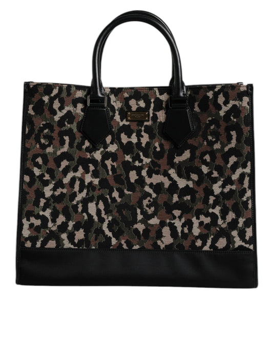 Dolce & Gabbana Multicolor Leopard Shopping Tote Shoulder Bag - Sandy Store ByNet