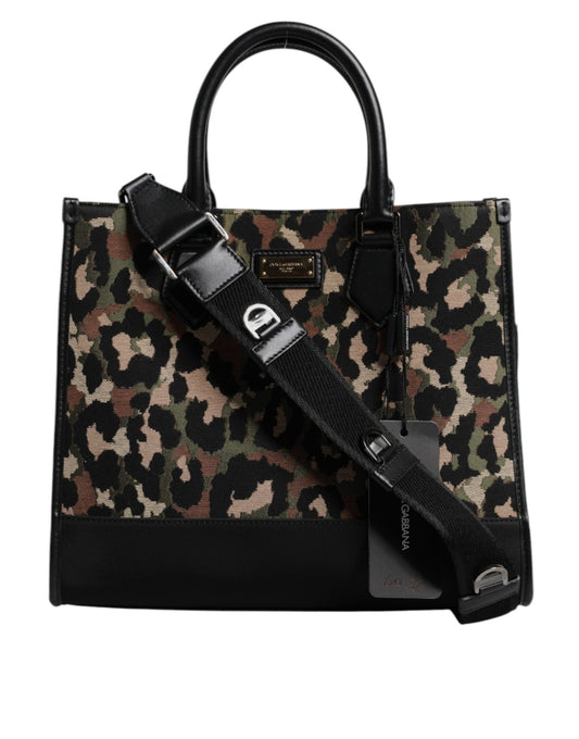 Dolce & Gabbana Multicolor Leopard Shopping Tote Shoulder Bag - Sandy Store ByNet
