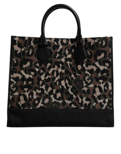 Dolce & Gabbana Multicolor Leopard Shopping Tote Shoulder Bag - Sandy Store ByNet