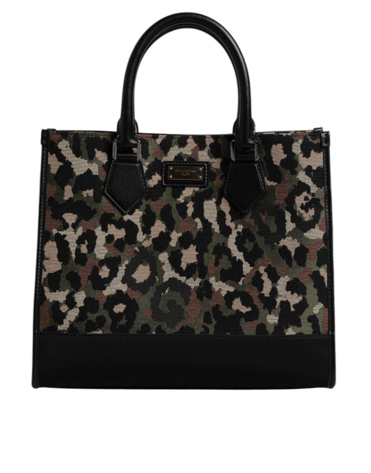 Dolce & Gabbana Multicolor Leopard Shopping Tote Shoulder Bag - Sandy Store ByNet