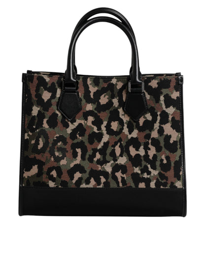Dolce & Gabbana Multicolor Leopard Shopping Tote Shoulder Bag - Sandy Store ByNet