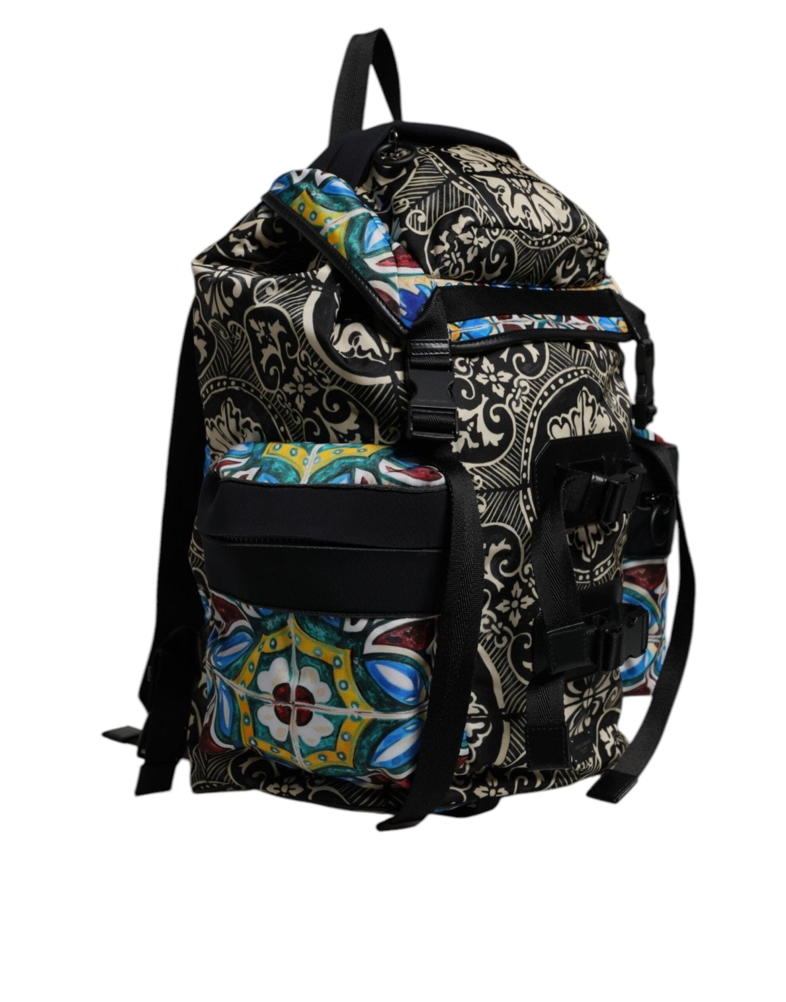 Dolce & Gabbana Multicolor Maiolica Print Nylon Backpack Bag - Sandy Store ByNet