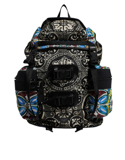 Dolce & Gabbana Multicolor Maiolica Print Nylon Backpack Bag - Sandy Store ByNet