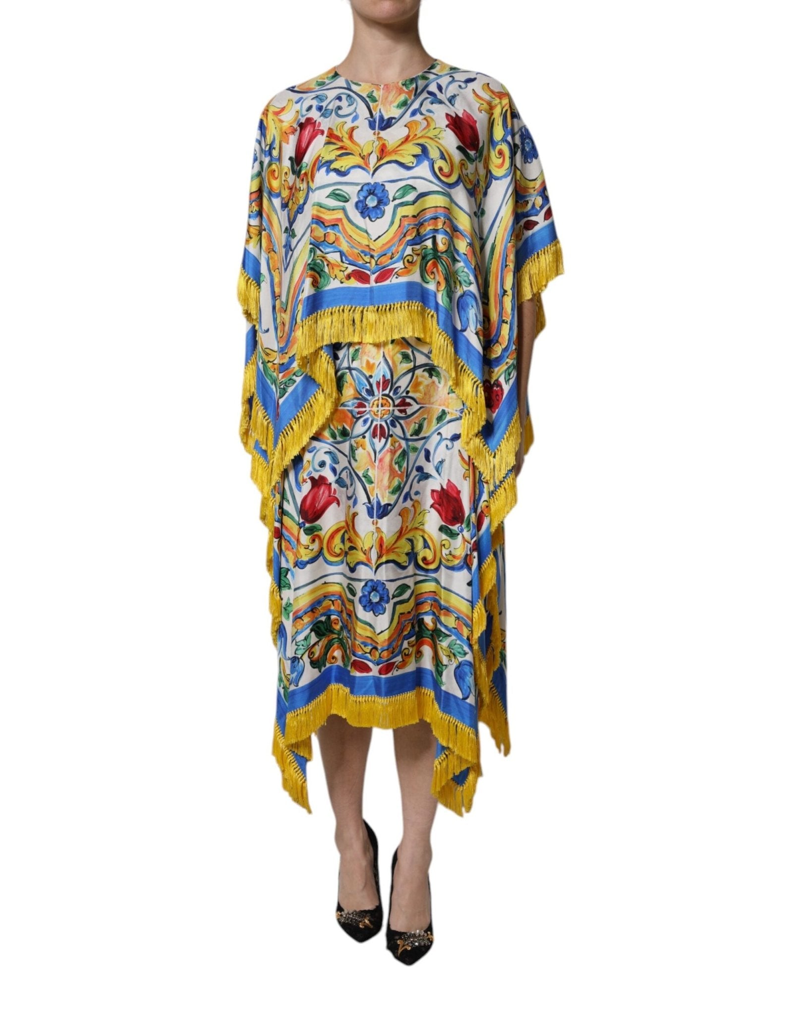 Dolce & Gabbana Multicolor Majolica Kaftan Short Sleeves Maxi Dress – IT36|XXS par Dolce & Gabbana | Disponible sur Sandy Store ByNet