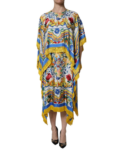 Dolce & Gabbana Multicolor Majolica Kaftan Short Sleeves Maxi Dress – IT36|XXS par Dolce & Gabbana | Disponible sur Sandy Store ByNet