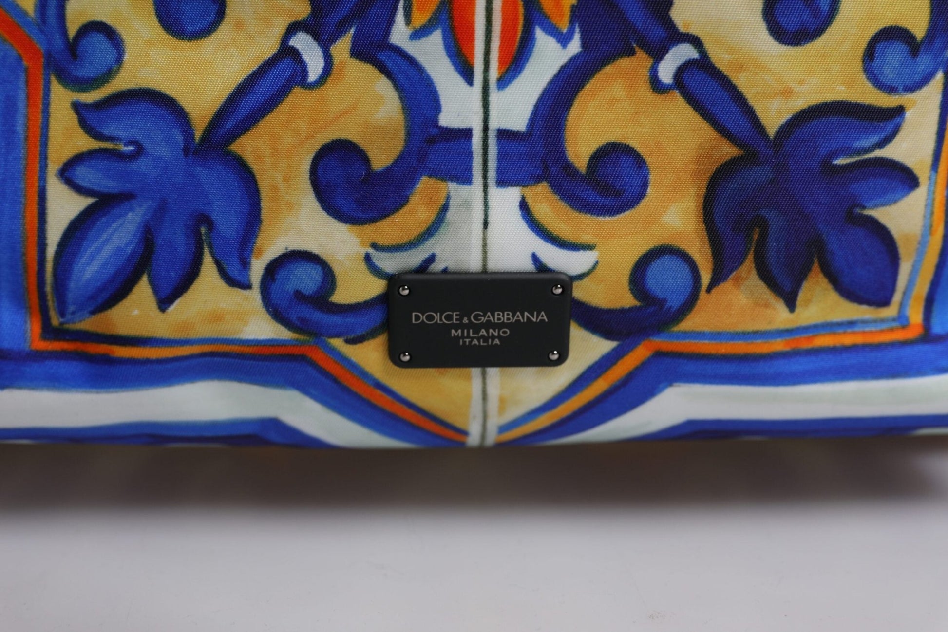 Dolce & Gabbana Multicolor Majolica Print Nylon Travel Backpack Bag - Sandy Store ByNet