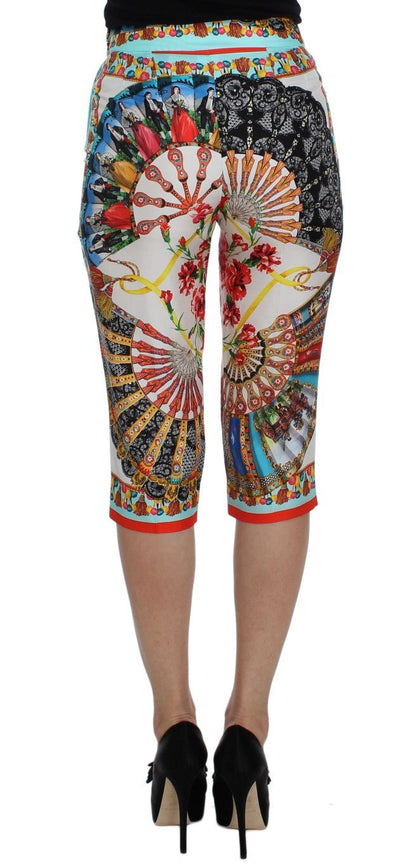 Dolce & Gabbana Multicolor Majolica Silk Capri Pants - Sandy Store ByNet