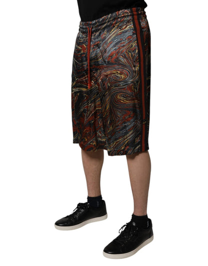 Dolce & Gabbana Multicolor Marble Print Trouser Bermuda Shorts - Sandy Store ByNet