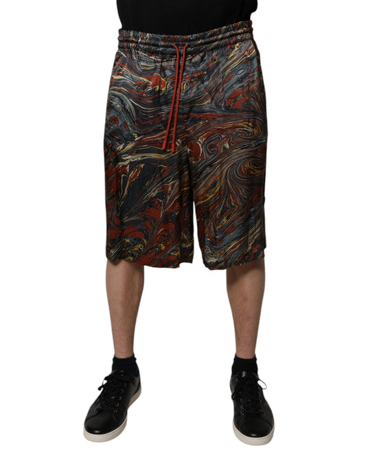 Dolce & Gabbana Multicolor Marble Print Trouser Bermuda Shorts - Sandy Store ByNet