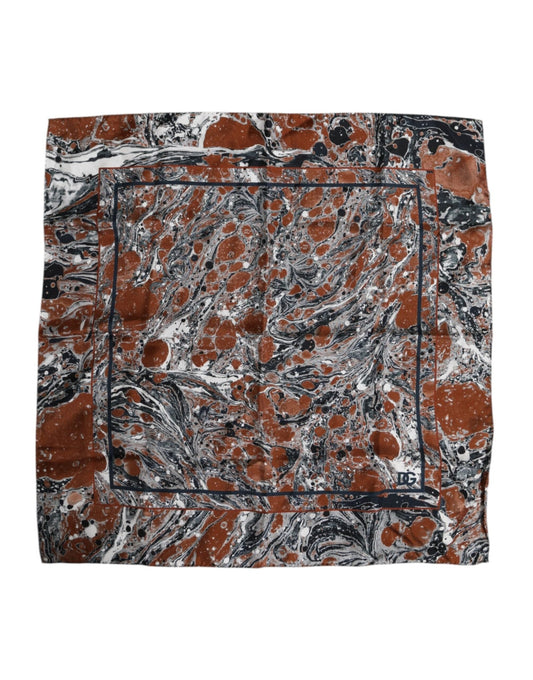 Dolce & Gabbana Multicolor Marble Silk Square Foulard Scarf – par Dolce & Gabbana | Disponible sur Sandy Store ByNet