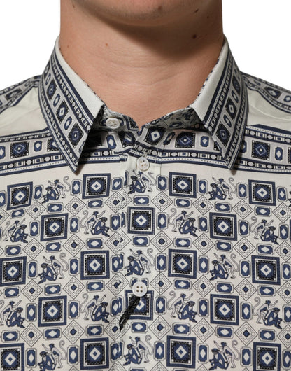 Dolce & Gabbana Multicolor Monkey Tie Print GOLD Dress Shirt – IT41 | L par Dolce & Gabbana | Disponible sur Sandy Store ByNet