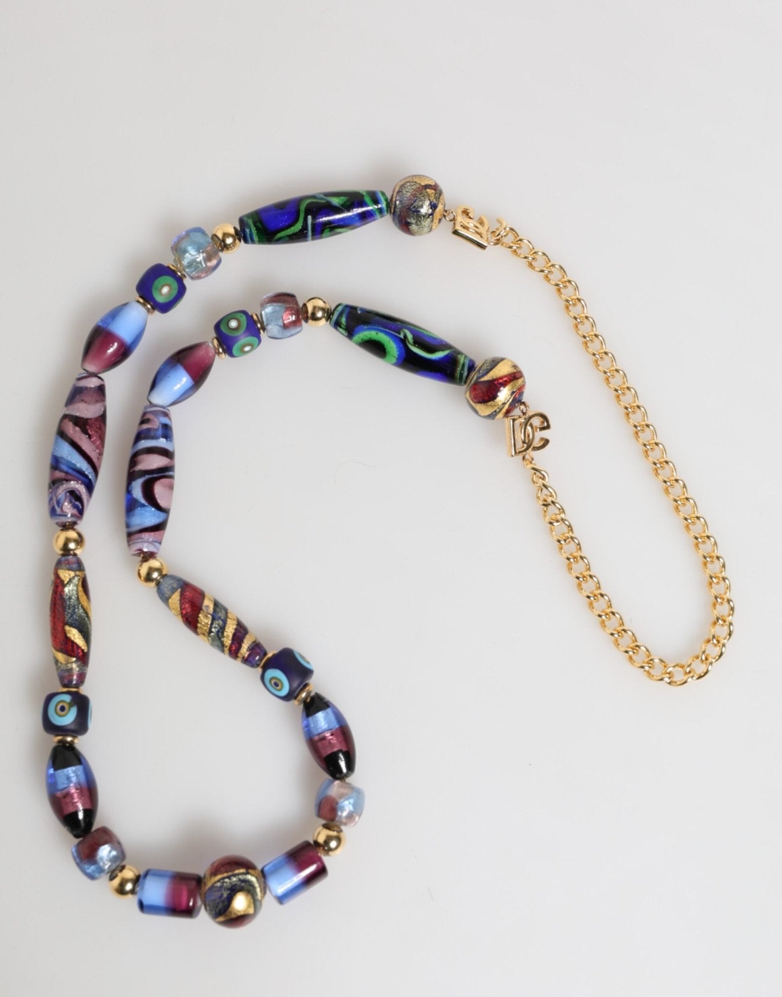 Dolce & Gabbana Multicolor Murano Glass Beads Gold Brass Chain Jewelry Necklace – par Dolce & Gabbana | Disponible sur Sandy Store ByNet