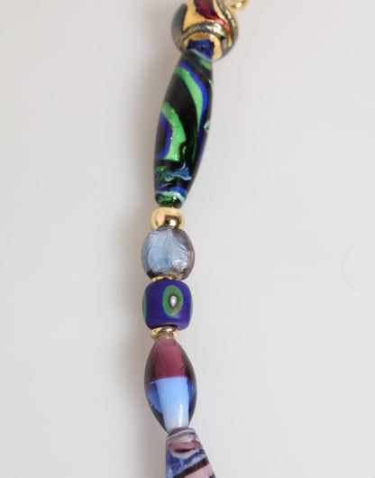 Dolce & Gabbana Multicolor Murano Glass Beads Gold Brass Chain Jewelry Necklace – par Dolce & Gabbana | Disponible sur Sandy Store ByNet