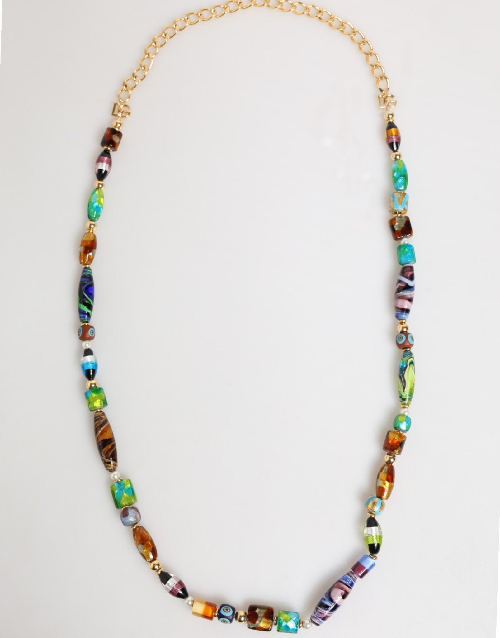 Dolce & Gabbana Multicolor Murano Glass Beads Gold Chain Jewelry Necklace – par Dolce & Gabbana | Disponible sur Sandy Store ByNet
