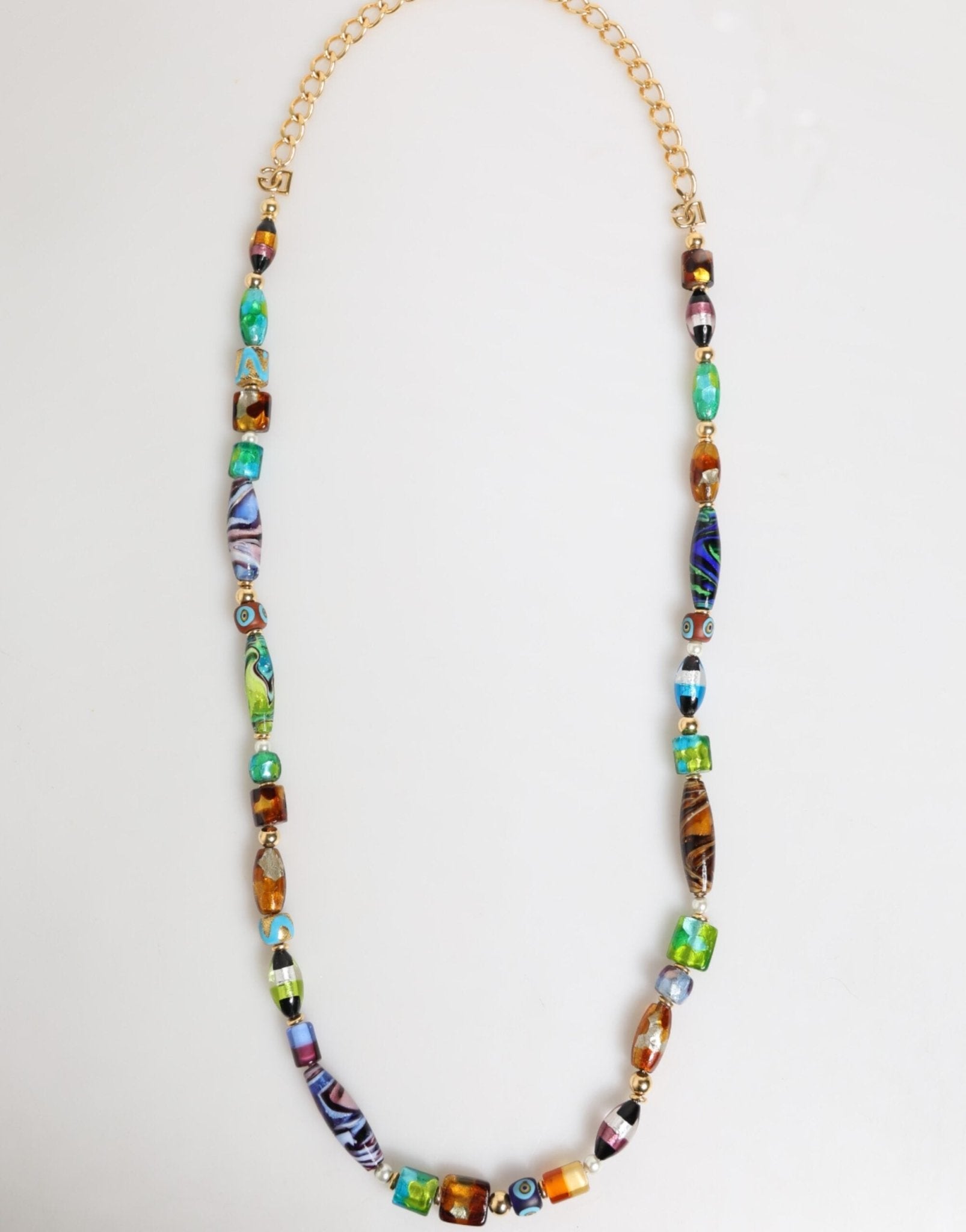 Dolce & Gabbana Multicolor Murano Glass Beads Gold Chain Jewelry Necklace – par Dolce & Gabbana | Disponible sur Sandy Store ByNet