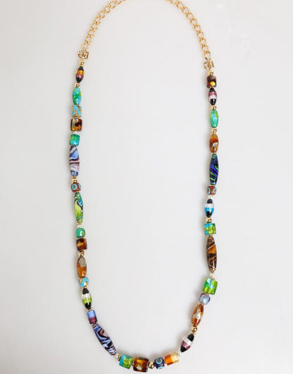 Dolce & Gabbana Multicolor Murano Glass Beads Gold Chain Jewelry Necklace – par Dolce & Gabbana | Disponible sur Sandy Store ByNet