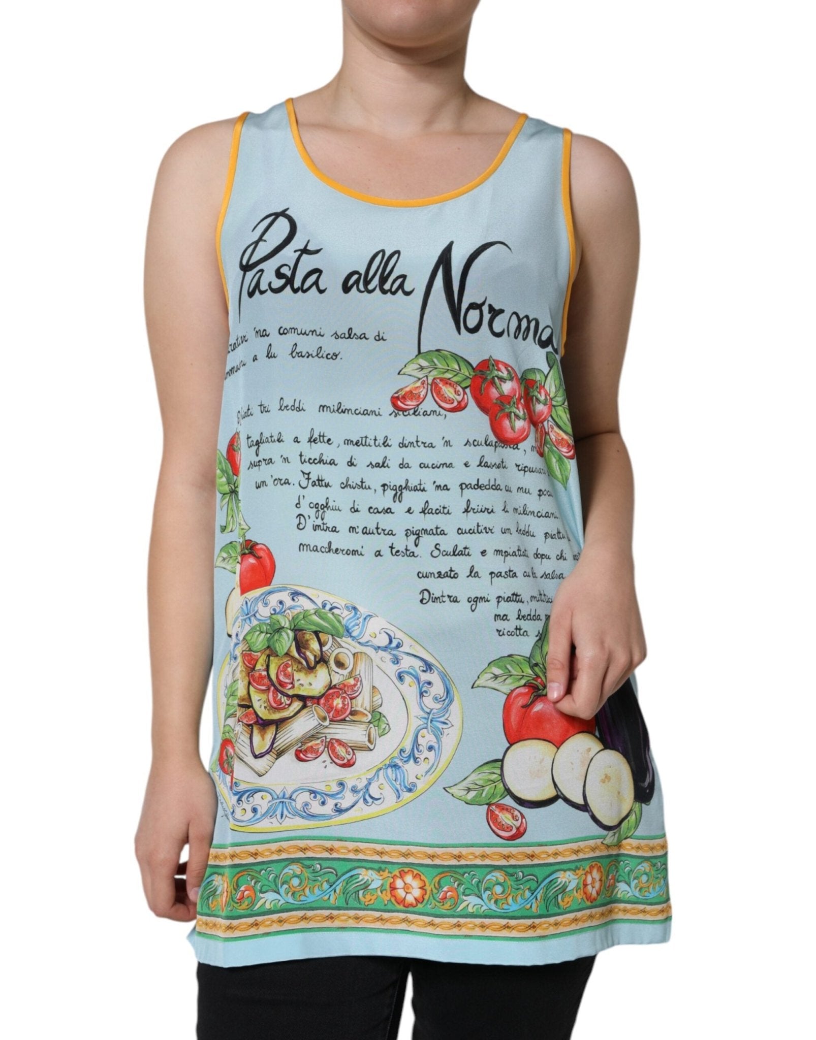 Dolce & Gabbana Multicolor Pasta Alla Norma Print Tank Top – IT40|S par Dolce & Gabbana | Disponible sur Sandy Store ByNet