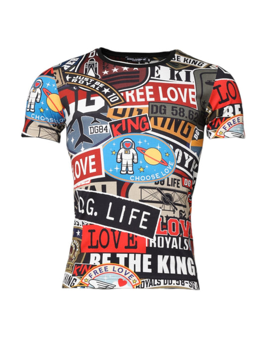Dolce & Gabbana Multicolor Patchwork Cotton Crew Neck T-shirt – IT44 | XS par Dolce & Gabbana | Disponible sur Sandy Store ByNet