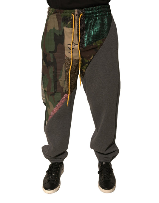 Dolce & Gabbana Multicolor Patchwork Cotton Jogger Sweatpants Pants – IT48 | M par Dolce & Gabbana | Disponible sur Sandy Store ByNet