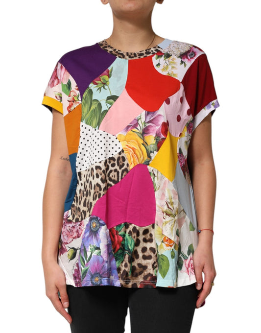 Dolce & Gabbana Multicolor Patchwork Cotton Silk Blouse Top – IT36|XXS par Dolce & Gabbana | Disponible sur Sandy Store ByNet