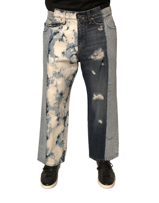 Dolce & Gabbana Multicolor Patchwork Cotton Straight Men Denim Jeans – IT46 | S par Dolce & Gabbana | Disponible sur Sandy Store ByNet