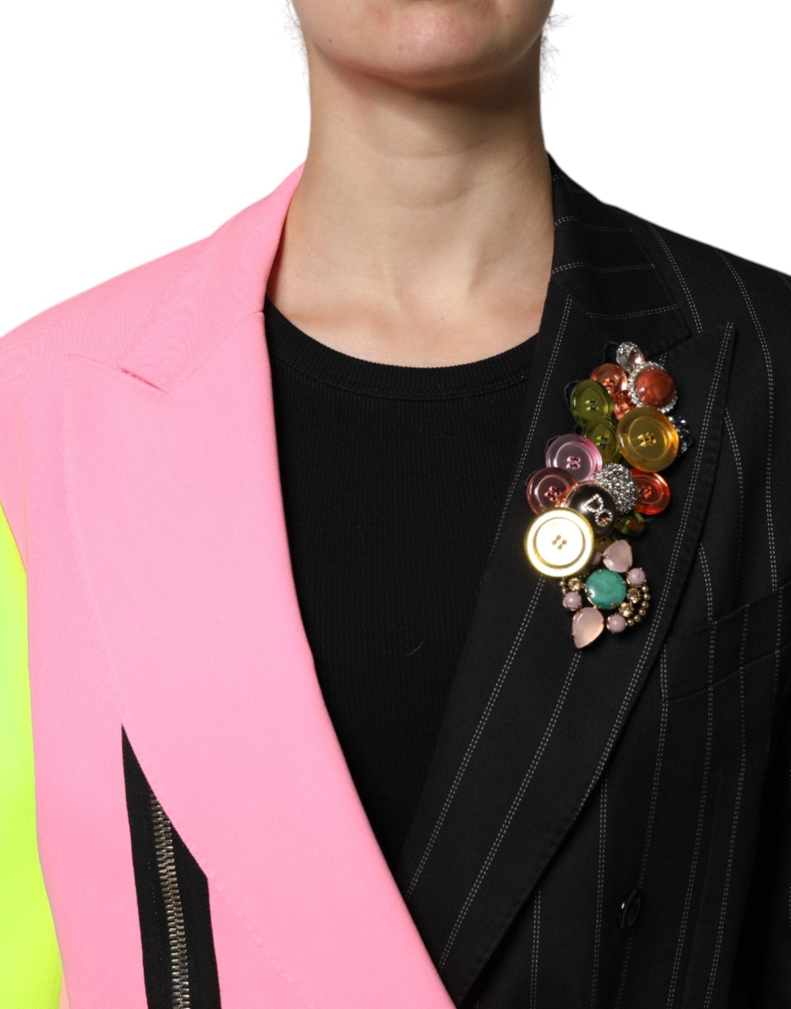 Dolce & Gabbana Multicolor Patchwork Embellished Coat Jacket - Sandy Store ByNet