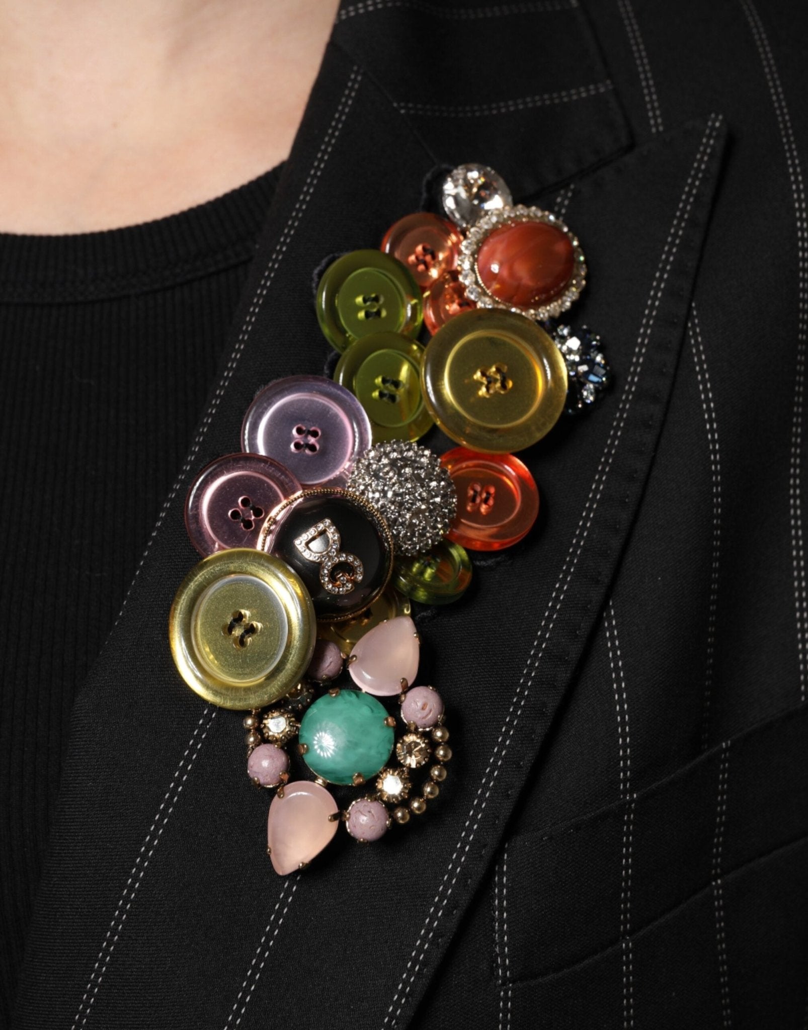 Dolce & Gabbana Multicolor Patchwork Embellished Coat Jacket - Sandy Store ByNet