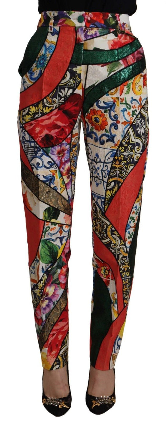 Dolce & Gabbana Multicolor Patchwork Jacquard High Waist Pants – IT42|M par Dolce & Gabbana | Disponible sur Sandy Store ByNet