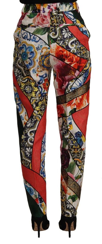 Dolce & Gabbana Multicolor Patchwork Jacquard High Waist Pants – IT42|M par Dolce & Gabbana | Disponible sur Sandy Store ByNet