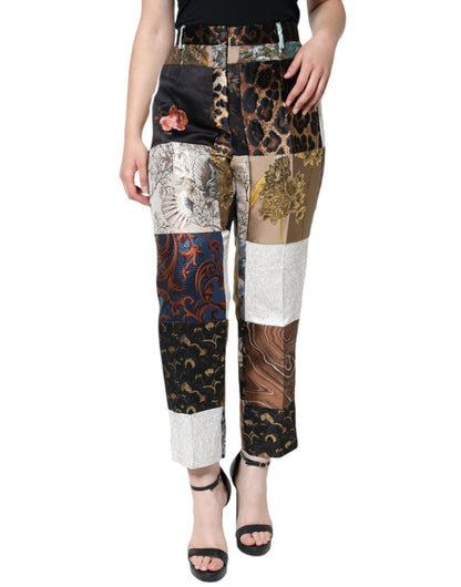 Dolce & Gabbana Multicolor Patchwork Jacquard High Waist Pants – IT46|XL par Dolce & Gabbana | Disponible sur Sandy Store ByNet